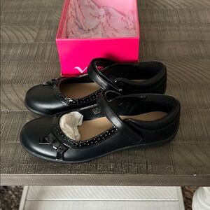 Nina P-Luna Black Nappa Girls Shoes with Bow Detail Brand New 3M